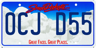 SD license plate 0CJD55