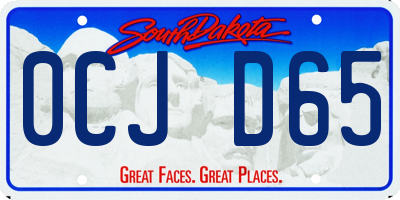 SD license plate 0CJD65