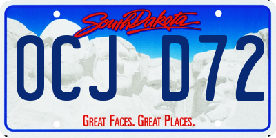 SD license plate 0CJD72