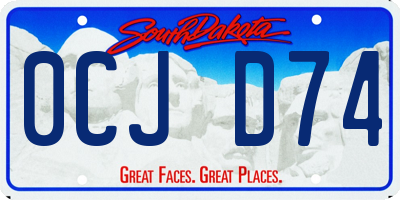 SD license plate 0CJD74