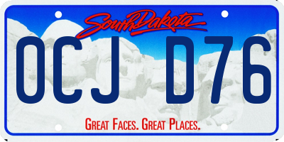 SD license plate 0CJD76