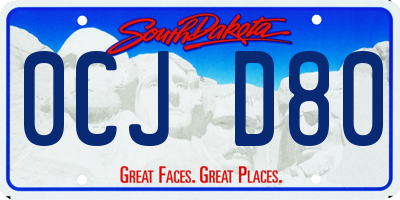 SD license plate 0CJD80
