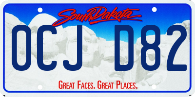 SD license plate 0CJD82