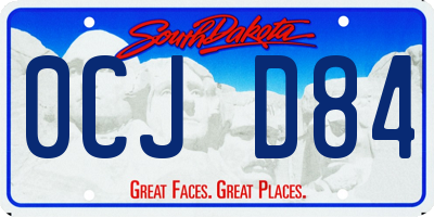 SD license plate 0CJD84