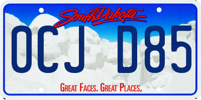 SD license plate 0CJD85