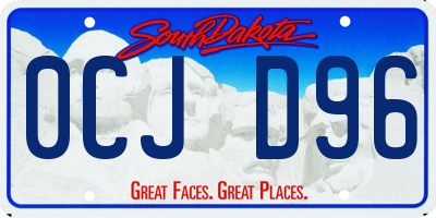 SD license plate 0CJD96