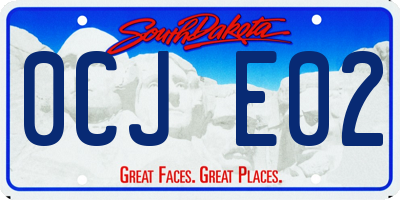 SD license plate 0CJE02