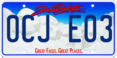 SD license plate 0CJE03