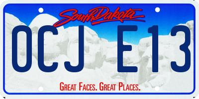 SD license plate 0CJE13