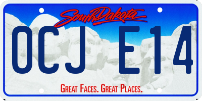 SD license plate 0CJE14