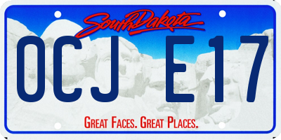 SD license plate 0CJE17