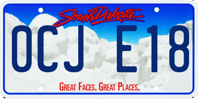 SD license plate 0CJE18