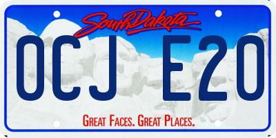 SD license plate 0CJE20