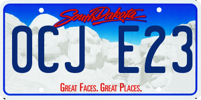 SD license plate 0CJE23