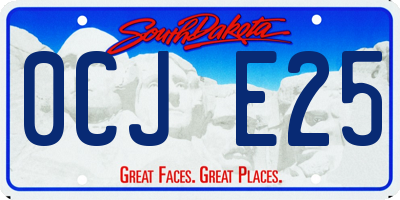 SD license plate 0CJE25