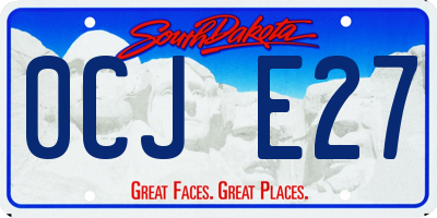 SD license plate 0CJE27