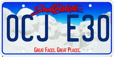 SD license plate 0CJE30