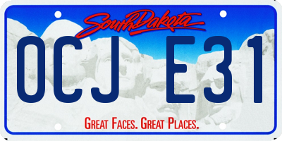 SD license plate 0CJE31
