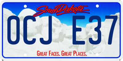 SD license plate 0CJE37