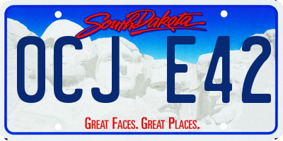 SD license plate 0CJE42