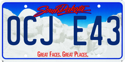 SD license plate 0CJE43