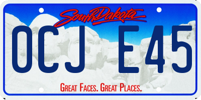 SD license plate 0CJE45