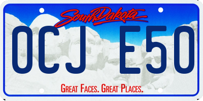 SD license plate 0CJE50
