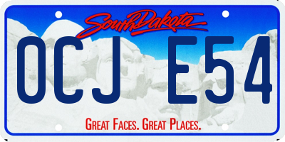 SD license plate 0CJE54