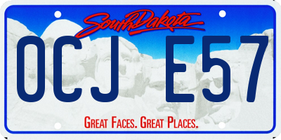 SD license plate 0CJE57