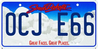 SD license plate 0CJE66