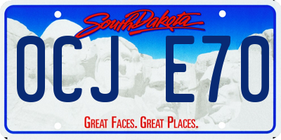 SD license plate 0CJE70