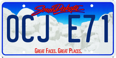 SD license plate 0CJE71