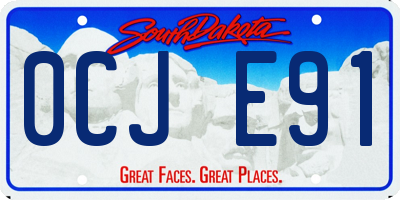 SD license plate 0CJE91