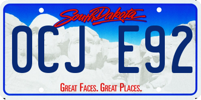 SD license plate 0CJE92