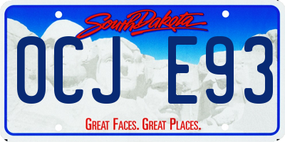 SD license plate 0CJE93