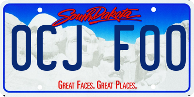 SD license plate 0CJF00