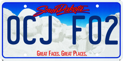 SD license plate 0CJF02