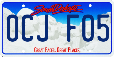 SD license plate 0CJF05