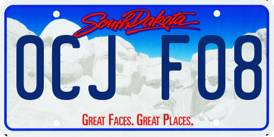 SD license plate 0CJF08