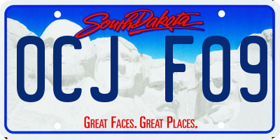 SD license plate 0CJF09