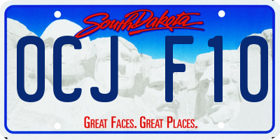 SD license plate 0CJF10
