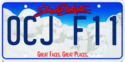 SD license plate 0CJF11