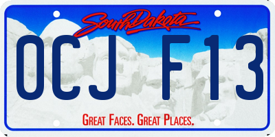 SD license plate 0CJF13