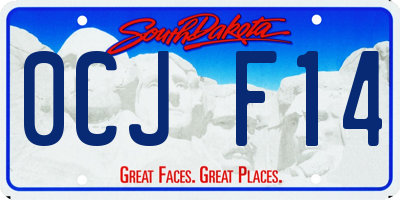 SD license plate 0CJF14