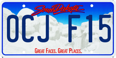 SD license plate 0CJF15