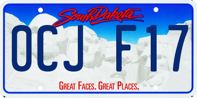 SD license plate 0CJF17
