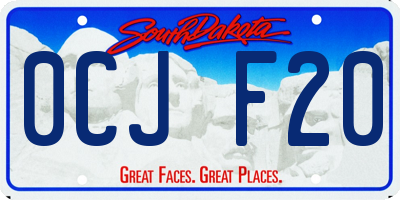 SD license plate 0CJF20