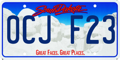 SD license plate 0CJF23