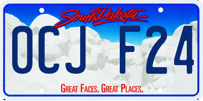 SD license plate 0CJF24