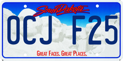 SD license plate 0CJF25